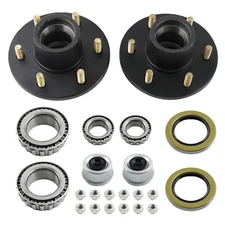 Pair Trailer Hubs Convert Mobile Home with Bearings 6000# 6 Lug 6x5.5 Idler Axle