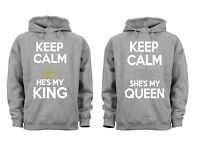Couples Matching Hoodies King Queen Keep Calm Matching Couple Grey Unisex S-6x Couples Matching Hoodies King Queen Keep Calm Matching Couple Grey Unisex S-6x