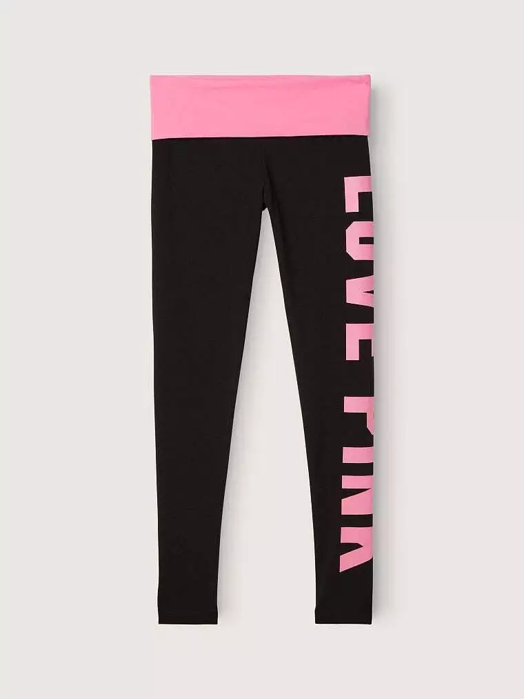 Victoria's Secret Pink Cotton Foldover Legging In Full Length