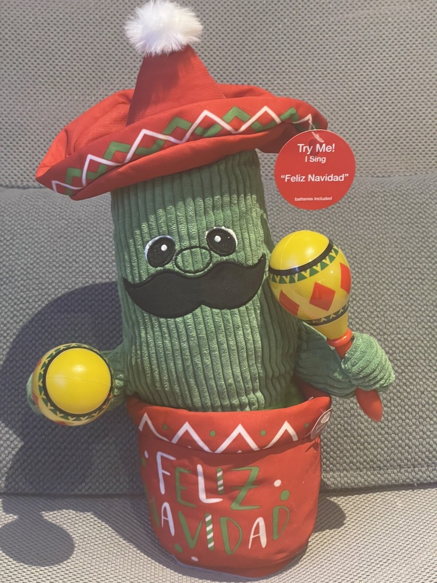 Animated Singing Dancing Christmas Cactus Maracas Playing Feliz