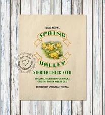Spring Valley Chick Feed Fabric Panel #1245