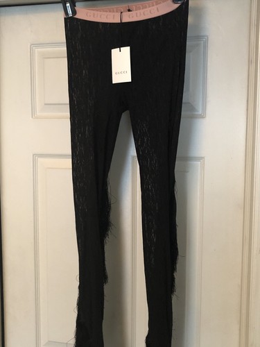 Gucci Black Ozil Lace Tights with Long 