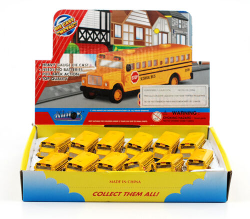 Box of 12: Die-cast Mini School bus with Keychain (2½" long) - Afbeelding 1 van 4
