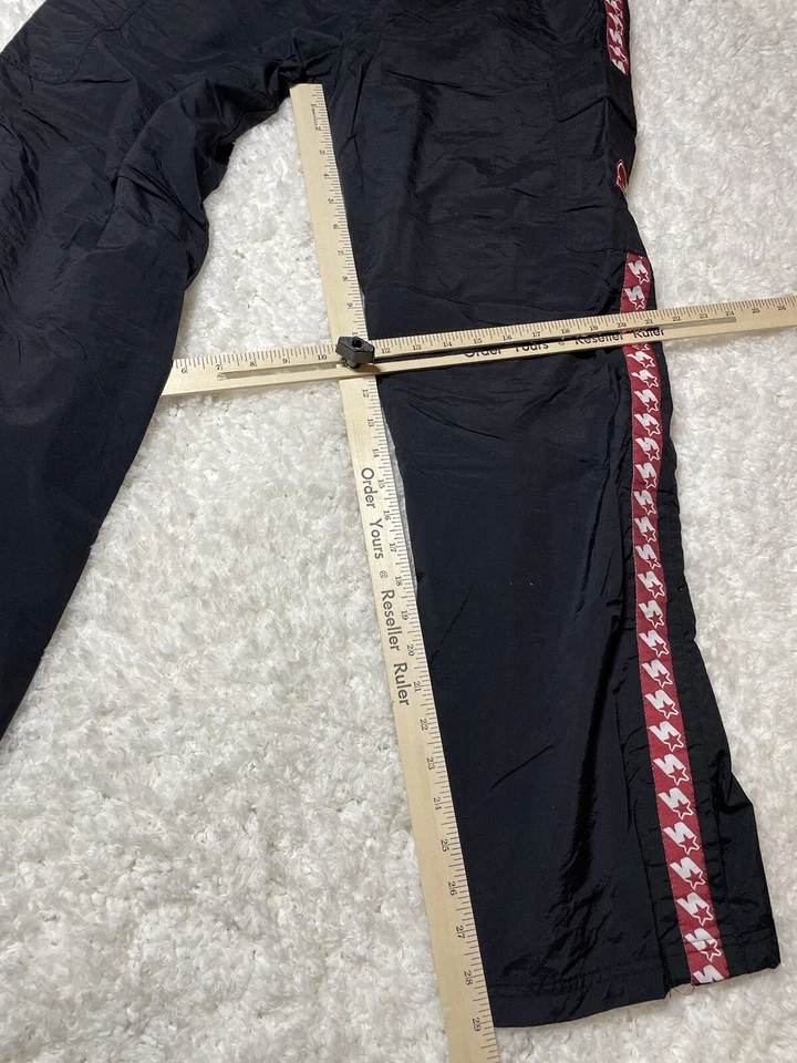 Pantalones cortavientos Starter adolescentes 14/16 negros rayas laterales vintage Foto 4 de 4