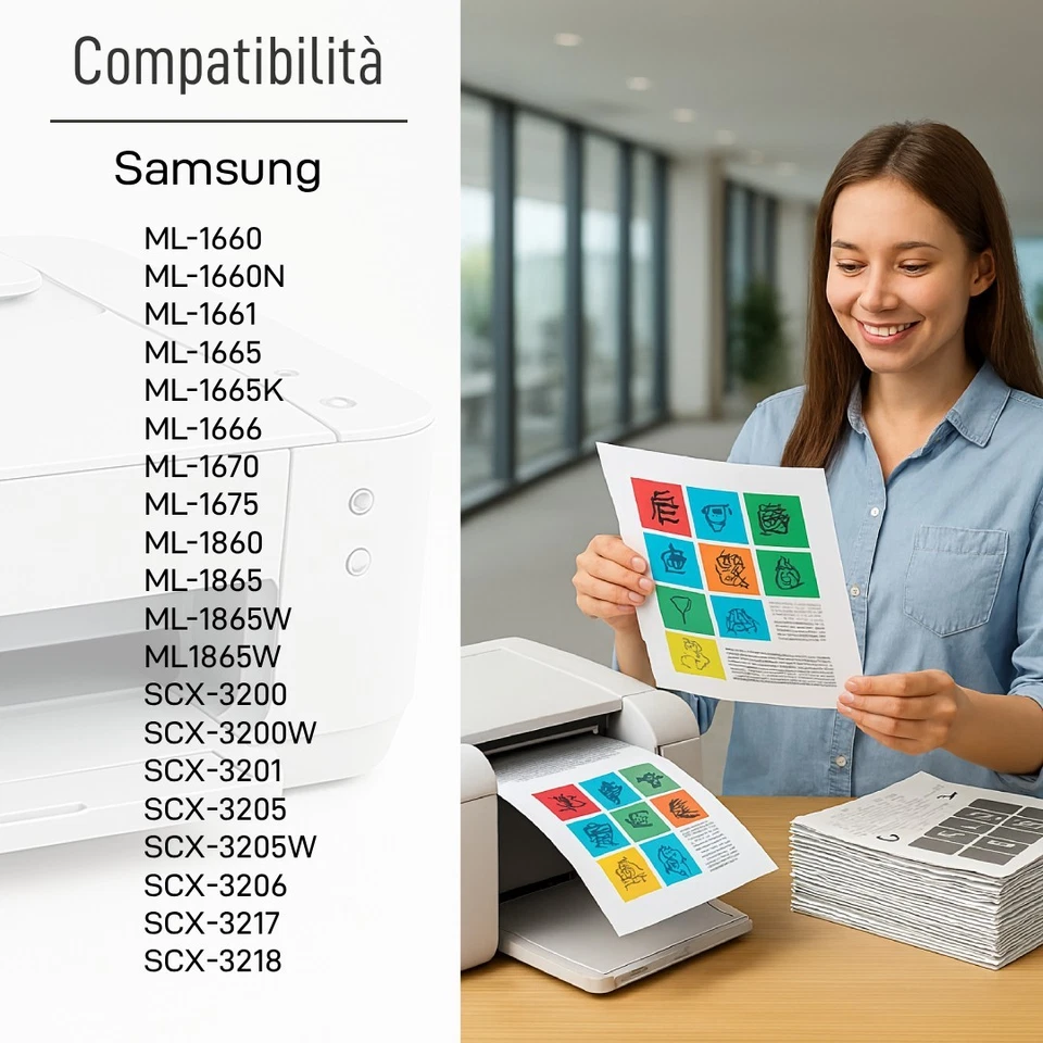 3 Toner per Samsung MLT-D1042S ML1660 ML1665 ML1670 ML1675 ML1860 ML1865 SCX3200 - Immagine 2 di 4