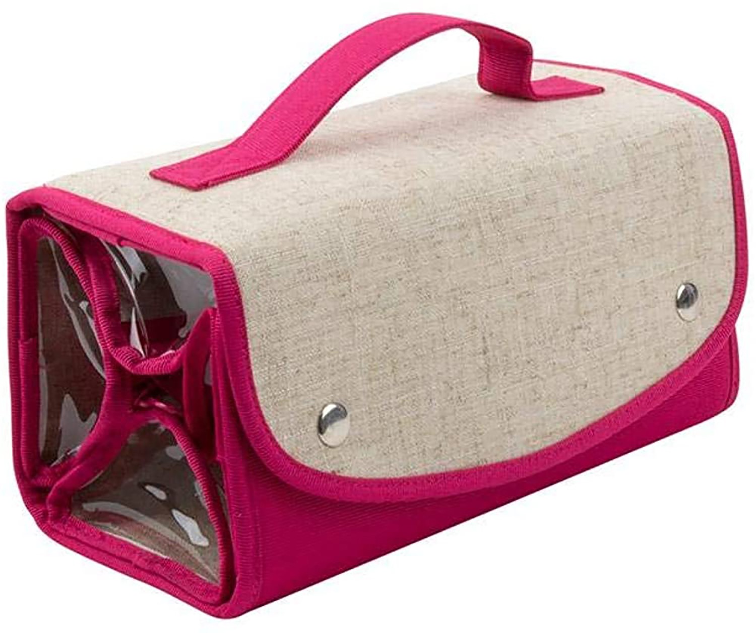 Розовая холщовая косметичка в рулоне из коллекции Mainstreet Collection для путешествий