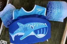 Speedo Swim Vest Whale Shark Design Kids Flotation Device with Arm Bands