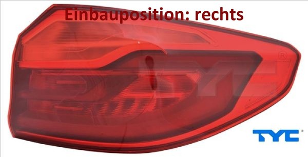 TYC 11-14673-00-9 Heckleuchte Rechts RüCklicht Hecklicht RüCkleuchte FüR BMW-image