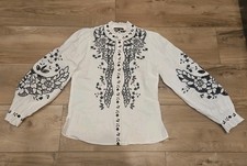 Kobi Halperin Ivory Black Eyelet Blouse Femin...