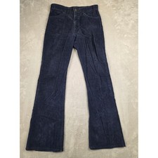 Vintage Levi's 646 Corduroy Pants Men 31x33 Blue 70s Bell Bottom Flare Disco