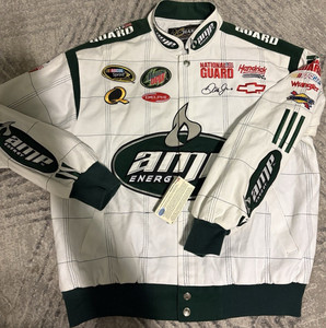 Chase Authentics Dale Earnhardt Jr AMP Energy NASCAR Jacket L White Green