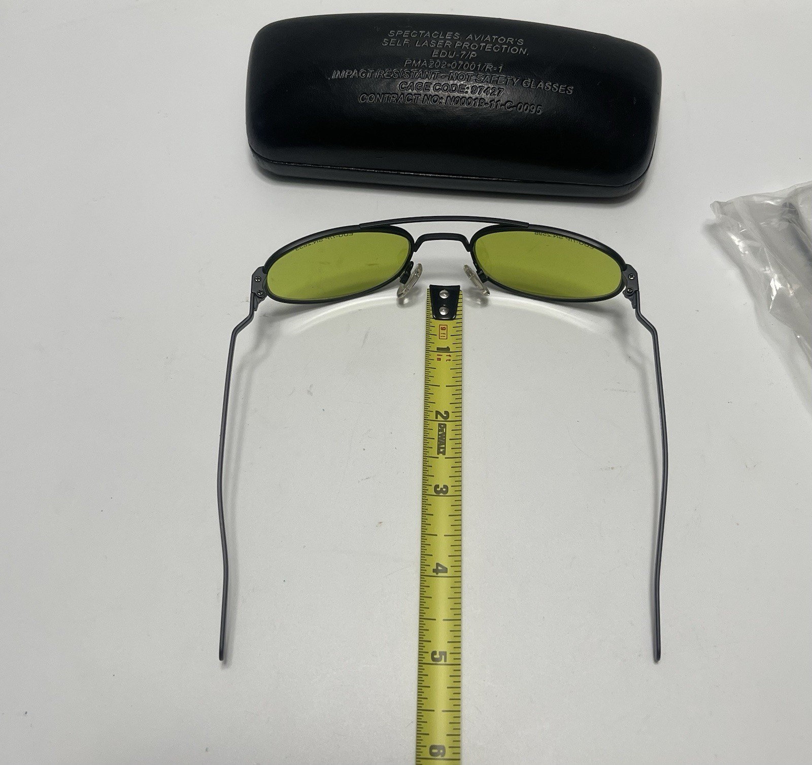 Gentex EDU-7/P Amber Laser Eye Protection (LEP) Spectacles & Extra Temple Arms