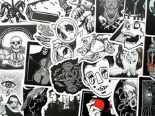 1000 Random Bulk Gothic Stickers Lot Goth Pack Dark Horror Theme Punk Decals
