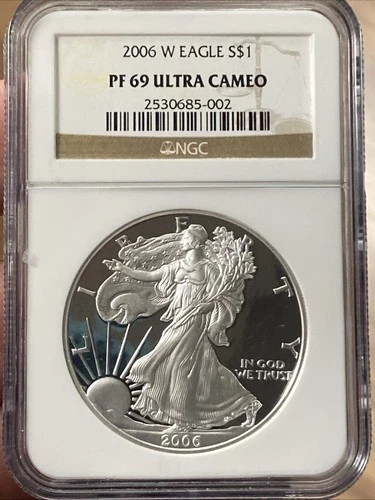 2006 W ~ NGC PF69 ULTRA CAMEO 1 OZ AMERICAN SILVER EAGLE