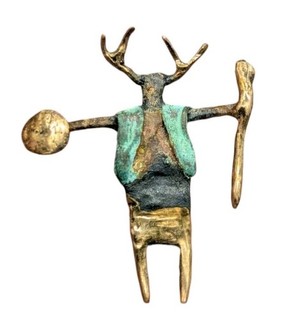 Bill Worrell Modernist Bronze Shaman SINGLE Post EARRING