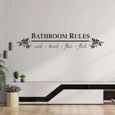 Bathroom Rules Wall Sticker Vinyl Art Decal Toilet Quote