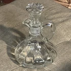 Vintage Anchor Hocking Clear Glass Oil & Vinegar Cruet & stopper
