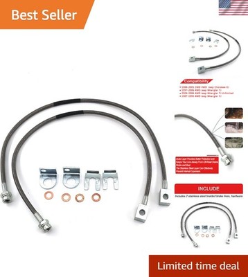 Jeep-Worthy 26'' Stainless Brake Lines - Fit for High-Suspension Models 1987-2006