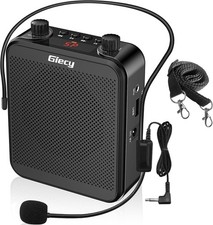 30W Portable Voice Amplifier with Wired Microphone Headset, 2800mAh Rechargeable