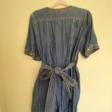 Anthropologie Pilcro  The Letterpress Denim Romper Size 12