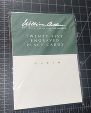 William Arthur White Gold Hearts Engraved Place Cards - New Sealed Package Of 25