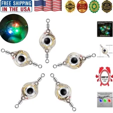 LED Fishing Lures Assortment - 5 Pack, Water Activated Deep Drop Trolling Lights