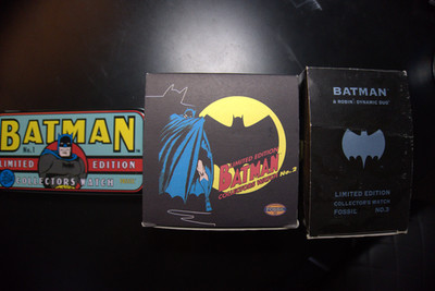 Vintage 1994 Fossil Batman Limited Edition Collector Watch Set No.1 No.2 No.3