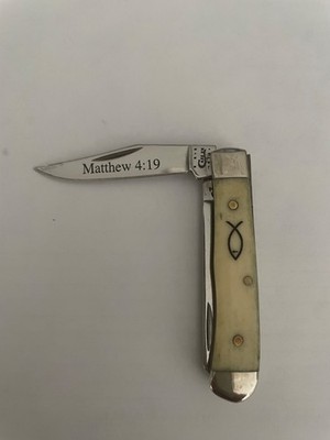 Case Tiny Trapper #62154 with Fish & Cross Matthew4:19