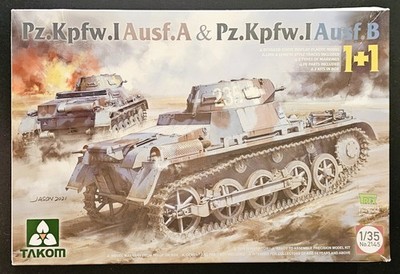 1/35 Takom 2145: Pz.Kpfw.I Ausf.A & Pz.Kpfw.I Ausf B - 2 Kits in 1 Box