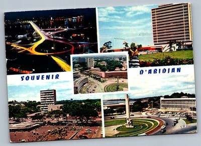 1970s Multi-view Modern Abidjan Cote d'Ivoire Postcard