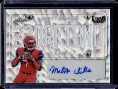 Malik Willis Rookie Auto /30 2022 Leaf Metal Draft Miami Dolphins Autograph
