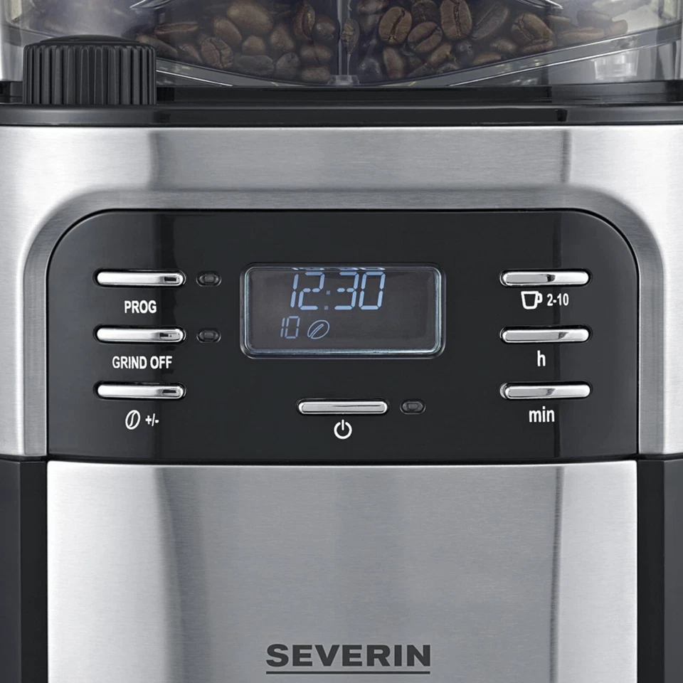 Severin KA 4810 Schwarz-Edelstahl Kaffeemaschine mit Mahlwerk - Bild 4 von 4