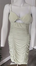 Pink Vanilla Green Ruched Strappy Bodcon Dress Size 12 BNWT