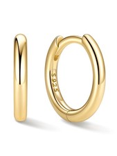 Small Gold Plated Hoop Earrings for Hypoallergenic 8MM Gold Plated Hoop Earri...