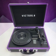 Victrola Journey Suitcase Record Player Purple Glitter 3 Speed 33 1/3 45 and 78