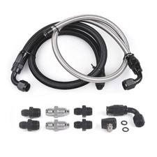 ZHSYMX 25Inch AN6 Power Steering Pump Hose Kit Compatible with Chevy Black