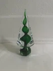 Vintage Murano Glass Green Swirl Christmas Tree Figurine