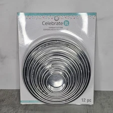 Celebrate It Round Circle Cutters 11 Sizes Store Tin Fondant Cakes Cookies Clay