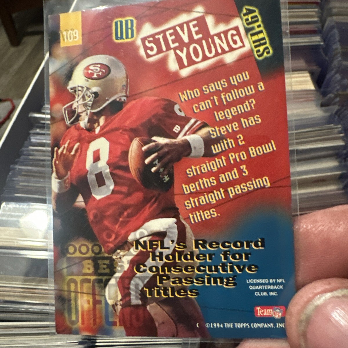 オレンジ&チーム 1994 Stadium Club Super Teams Super Bowl XXIX Steve Young #109