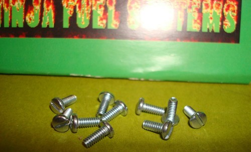ROCHESTER QUADRAJET CARBURETOR BUTTERFLY SCREW 10 PACK 3-48 SLOTTED HEAD - Picture 2 of 2