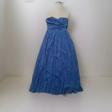 J.Crew Chiffon Strapless Gown Dress Sweetheart Neck Size 8 Blue