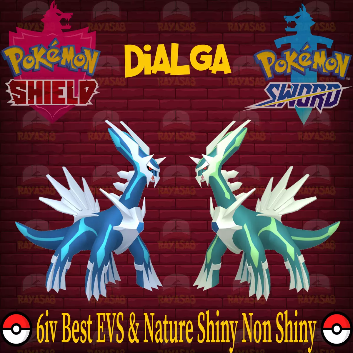 Pokemon Sword and Shield Dialga 6IV-EV Trained