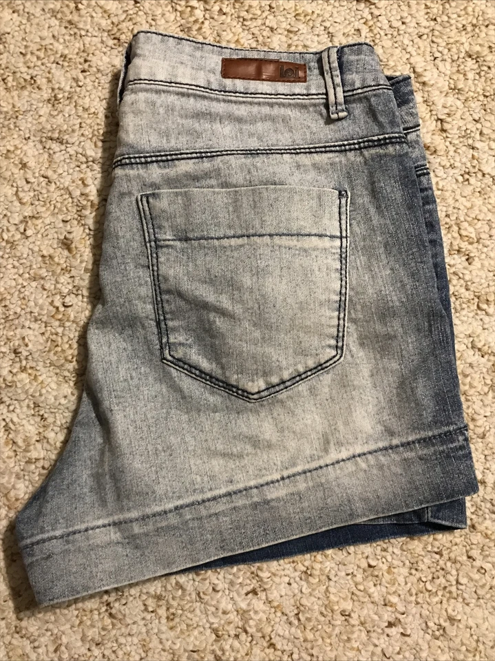 Pantalones Cortos Lei Mujer Junior Botón Mosca Denim Tatum Tiro Alto Talla 9 Cintura 28" Foto 3 de 4