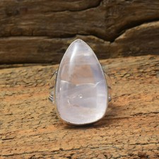 Gorgeous Rose Quartz Gemstone 925 Sterling Silver Handmade Ring All Size B-589