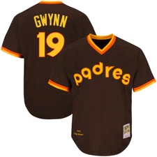 Men's #19 Tony Gwynn Brown Authentic Jersey Limited Stitched