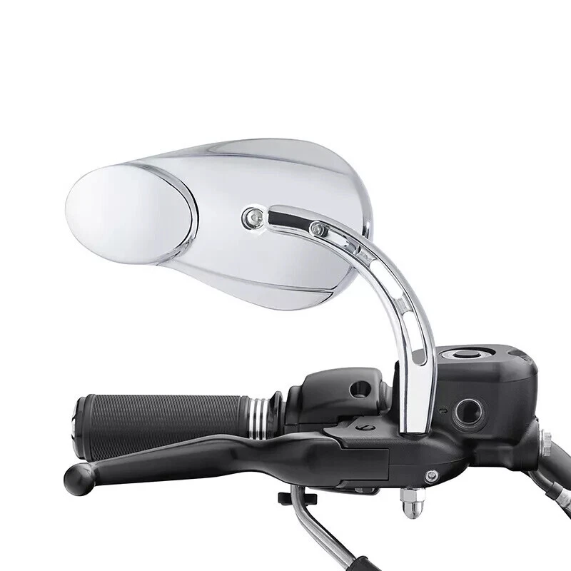 Espejos retrovisores de visión divididos aptos para Harley Touring Electra Glide Road King Glide cromados Foto 3 de 4