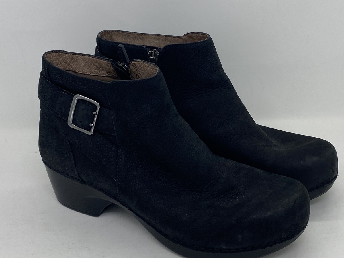 Dansko Women's Boots Black Oiled Leather Size 10 Short Booties
