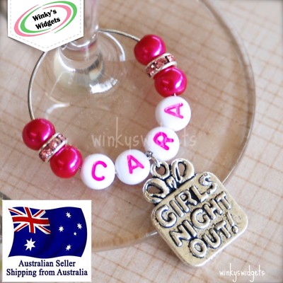 Girls Night Out Wine Glass Charm Personalised Hen Party Women