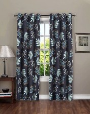 New 2 Pieces Soft Brushed Microfiber Cotton Printed Door Curtains Set - 7 ft