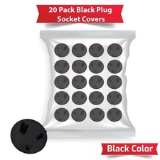 PLUG SOCKET COVER PROTECTOR  BABY & CHILD SAFETY PROTECTOR SOCKET BLACK 20 PACK